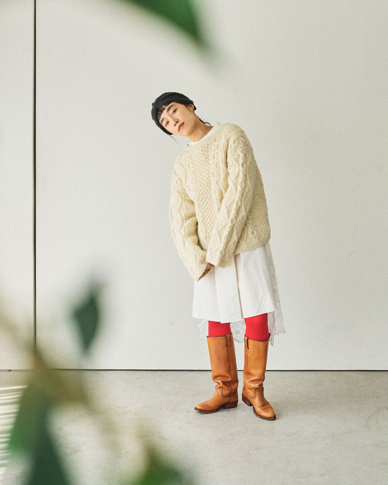 【予約】hand aran cardigan/Hériter/H0-00-1002