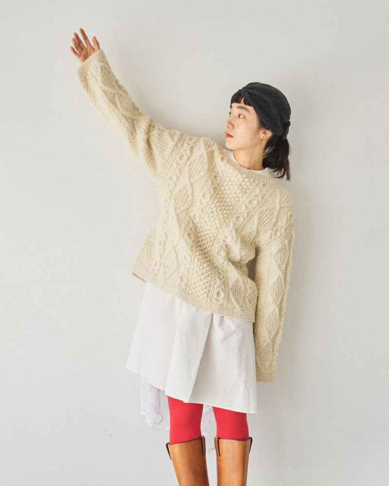 【予約】hand aran cardigan/Hériter/H0-00-1002