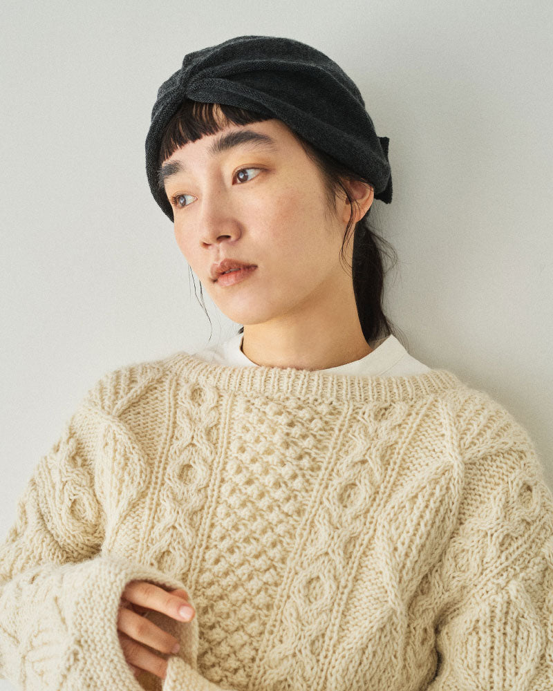 【受注】miahat & accessory リボンターバン（ニット）