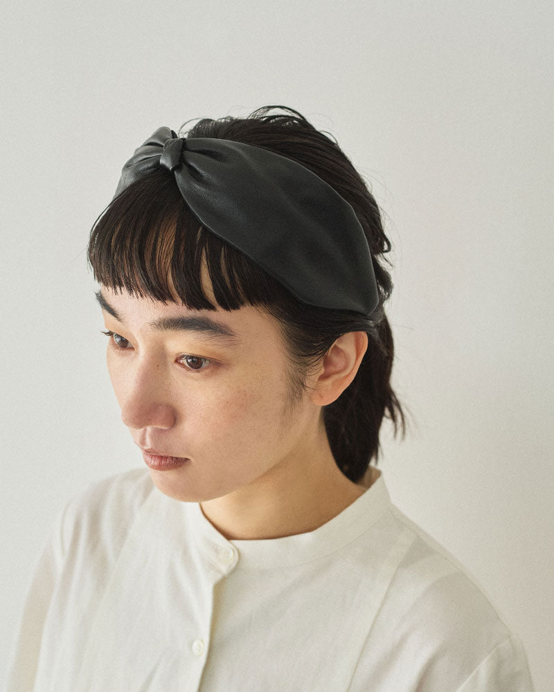 【受注】miahat & accessory レザーノット　ヘアバンド