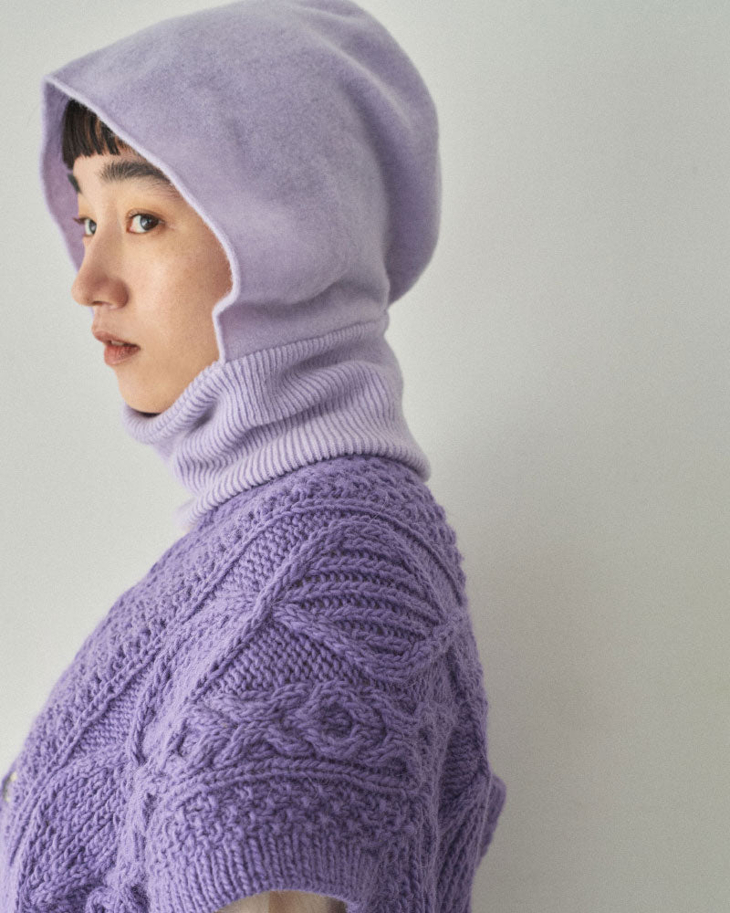 miahat & accessory ウールフード (リブタイプ）