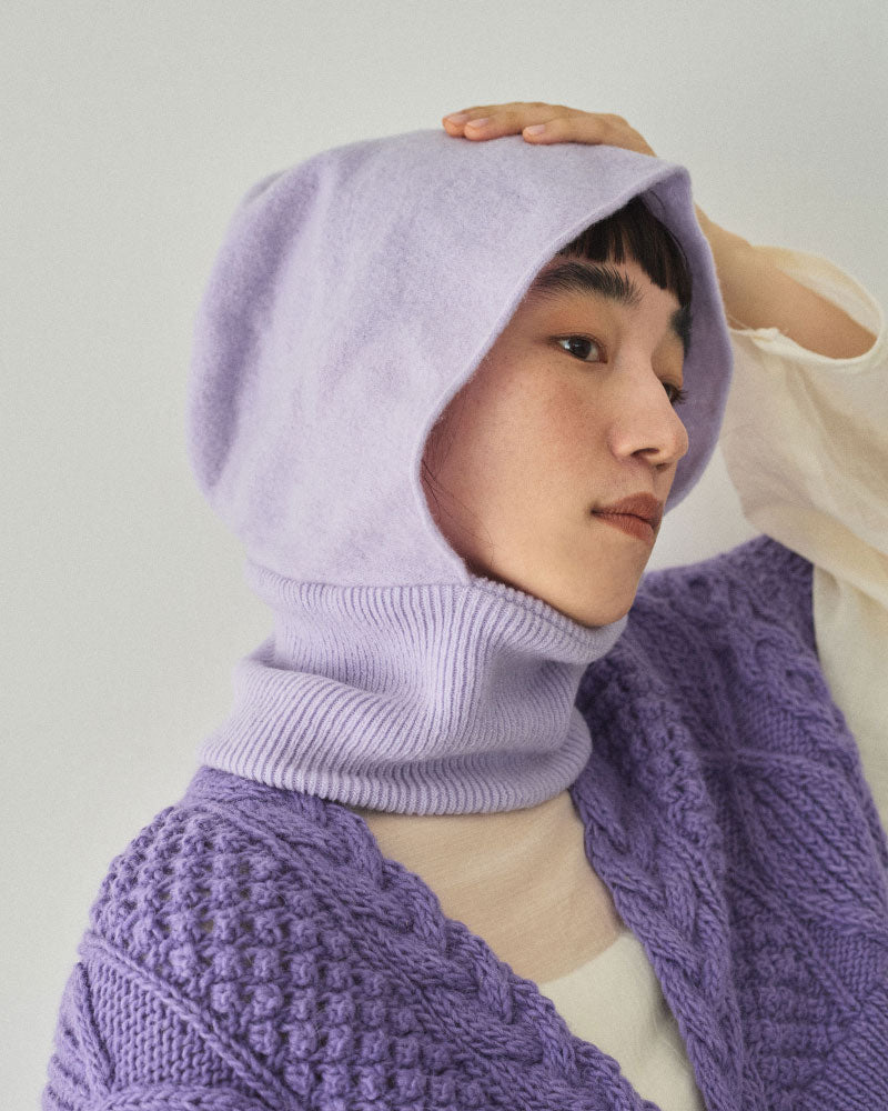 【受注】miahat & accessory ウールフード (リブタイプ）