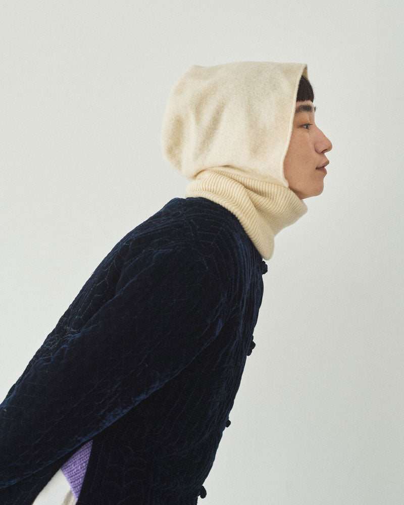 miahat & accessory ウールフード (リブタイプ）