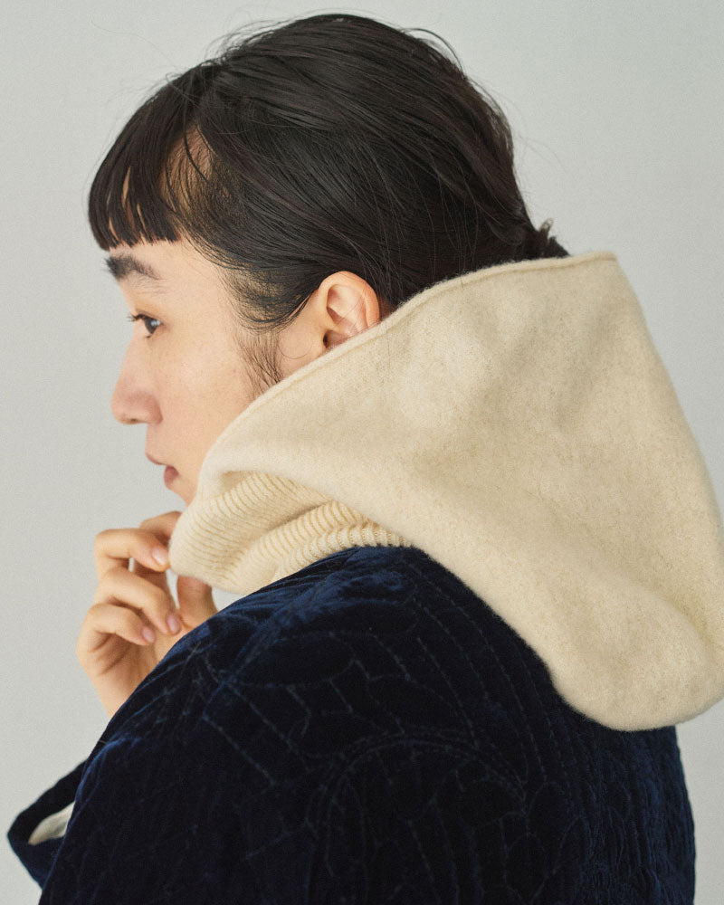 miahat & accessory ウールフード (リブタイプ）