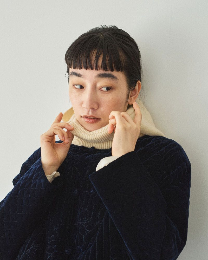 miahat & accessory ウールフード (リブタイプ）