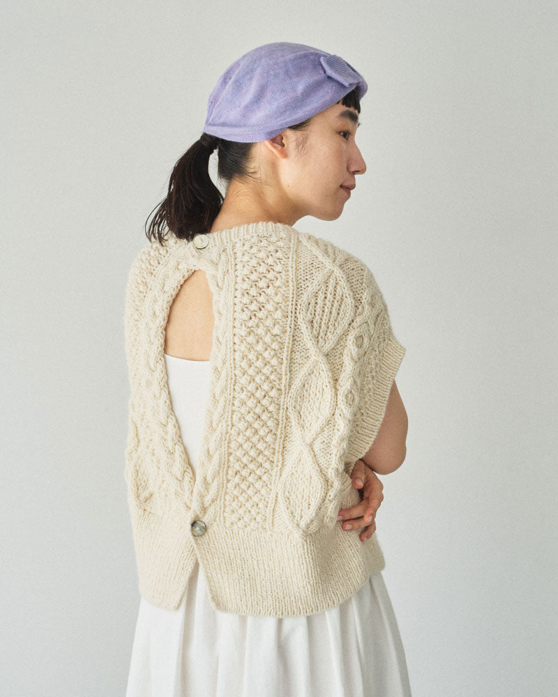 【予約】hand aran vest/Hériter/H0-00-1003