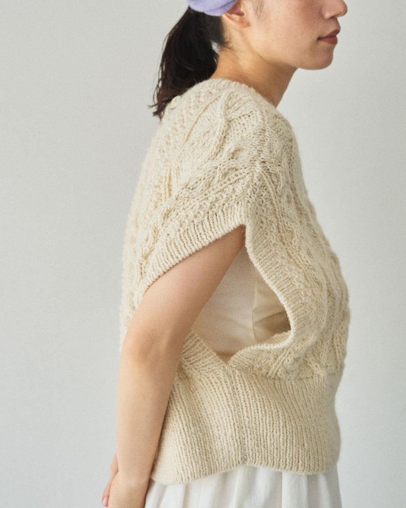 【予約】hand aran vest/Hériter/H0-00-1003