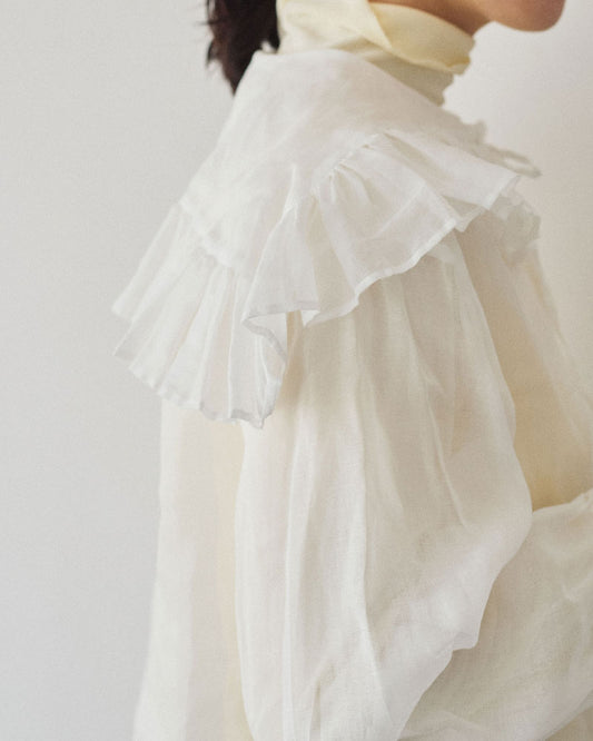 fril collar blouse/Hériter/H0-00-3065
