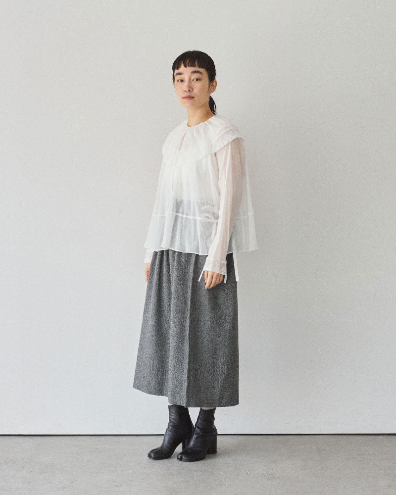 【予約】cotton tulle blouse/Hériter/H0-00-3068