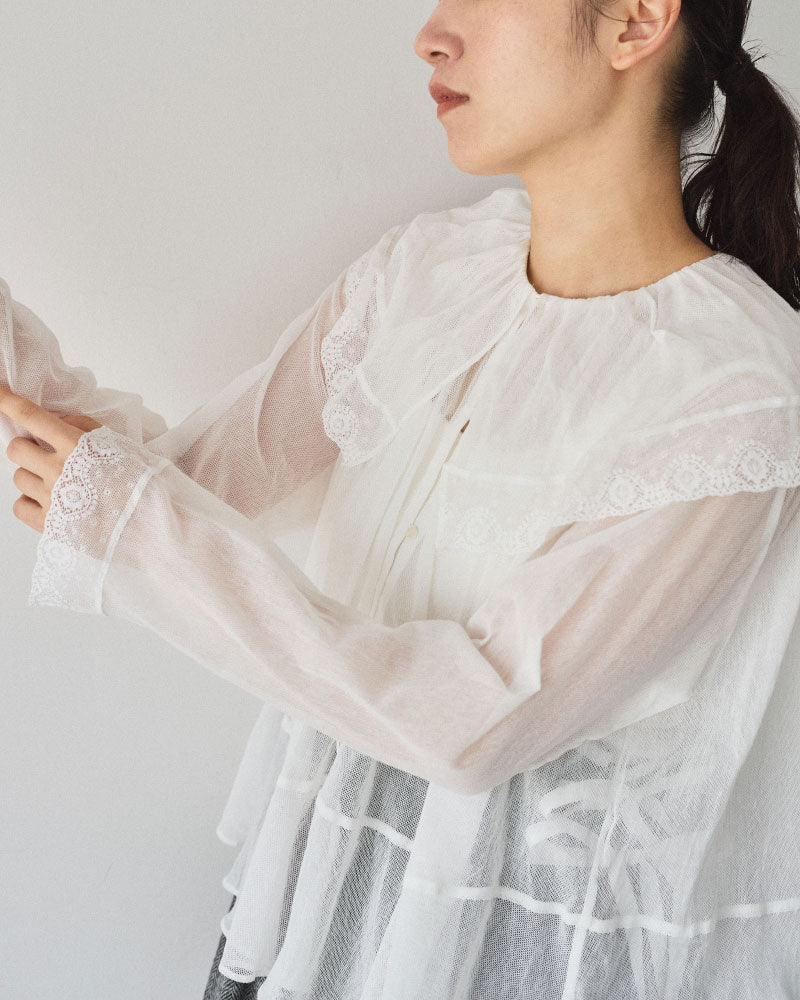 【予約】cotton tulle blouse/Hériter/H0-00-3068