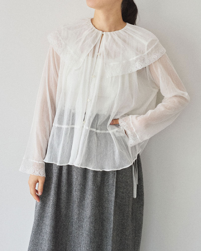 【予約】cotton tulle blouse/Hériter/H0-00-3068