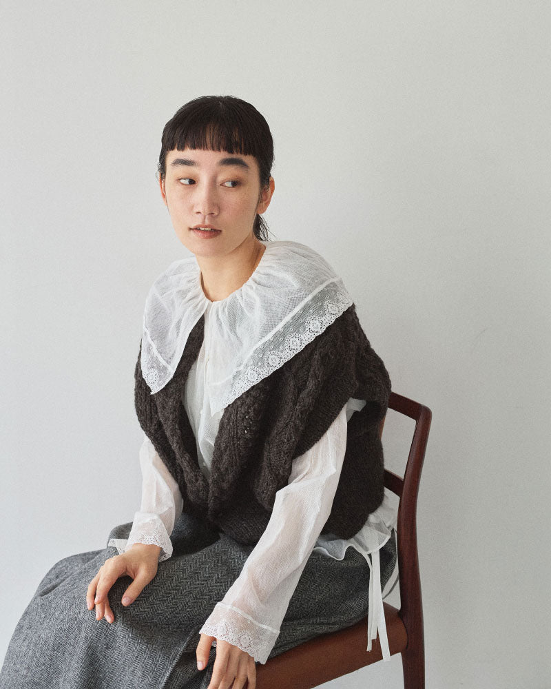 【予約】cotton tulle blouse/Hériter/H0-00-3068