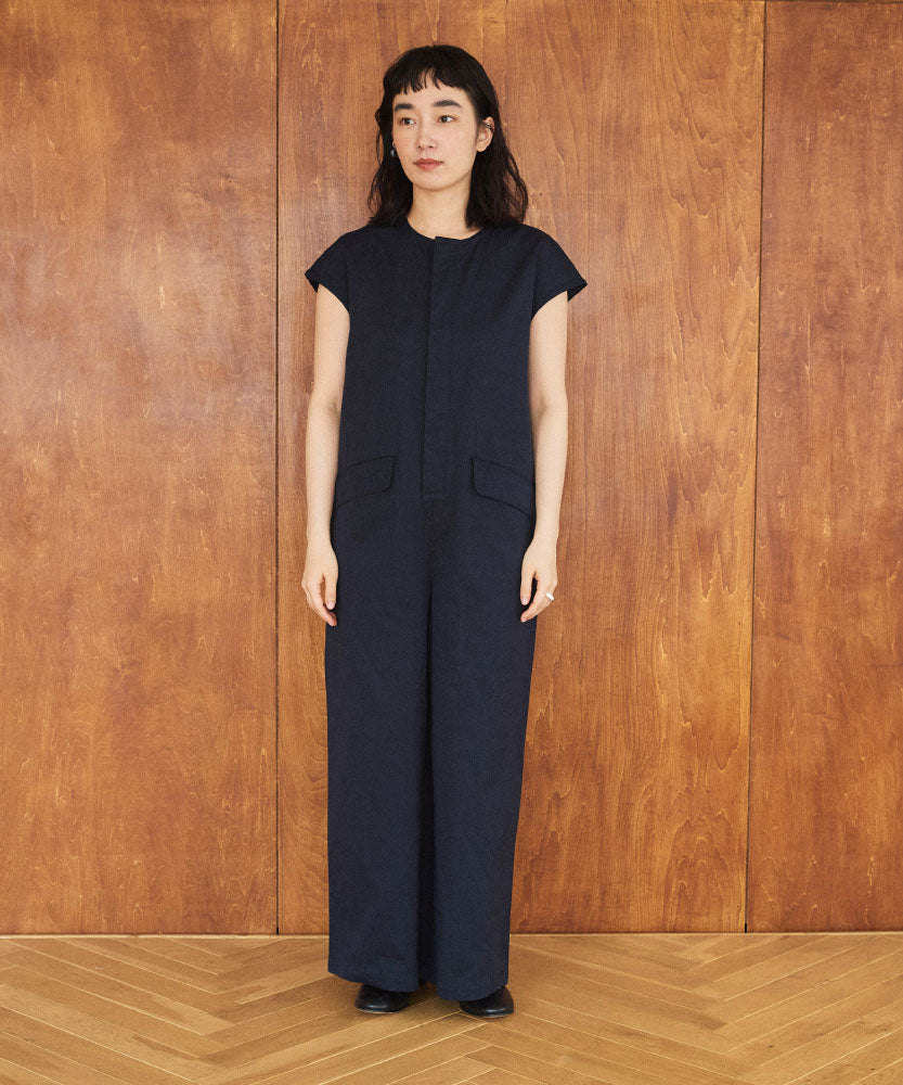 コットンリネンツイル　フレンチスリーブオールインワンサイズ1/UNIVERSALTISSU/TS250PT074