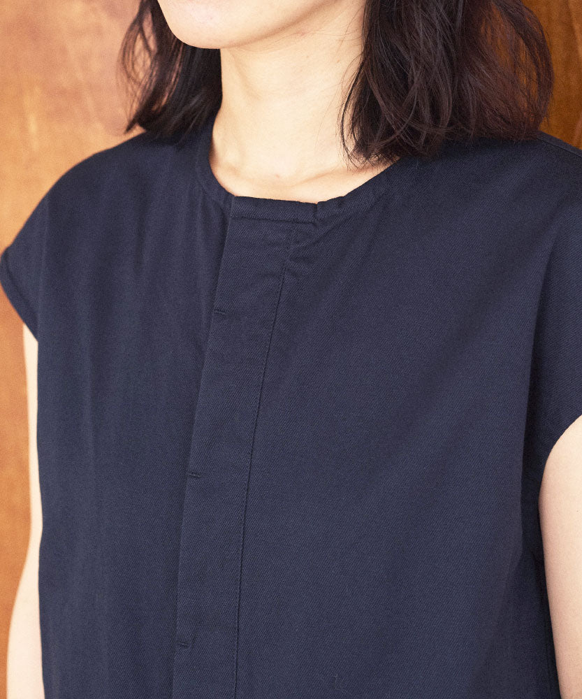 コットンリネンツイル　フレンチスリーブオールインワンサイズ1/UNIVERSALTISSU/TS250PT074