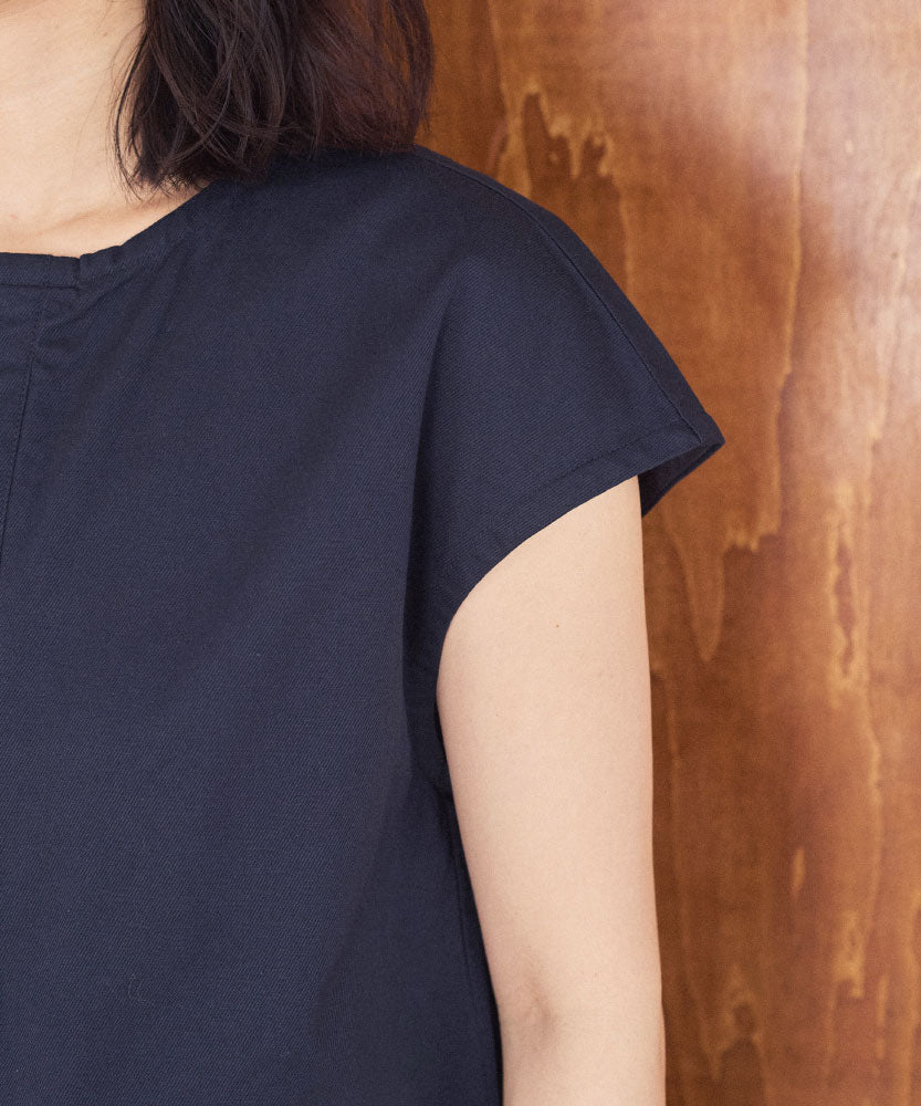 コットンリネンツイル　フレンチスリーブオールインワンサイズ1/UNIVERSALTISSU/TS250PT074