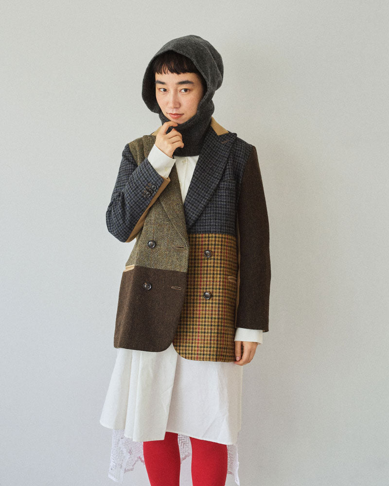 【受注】miahat & accessory ウールフード (リブタイプ）
