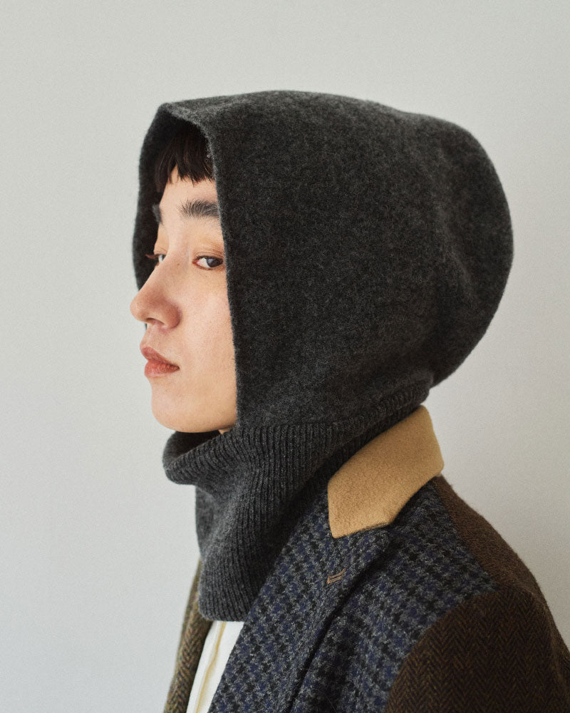 【受注】miahat & accessory ウールフード (リブタイプ）
