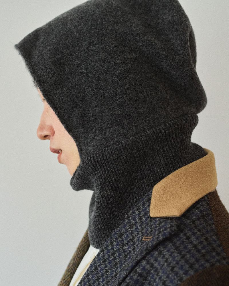 miahat & accessory ウールフード (リブタイプ）