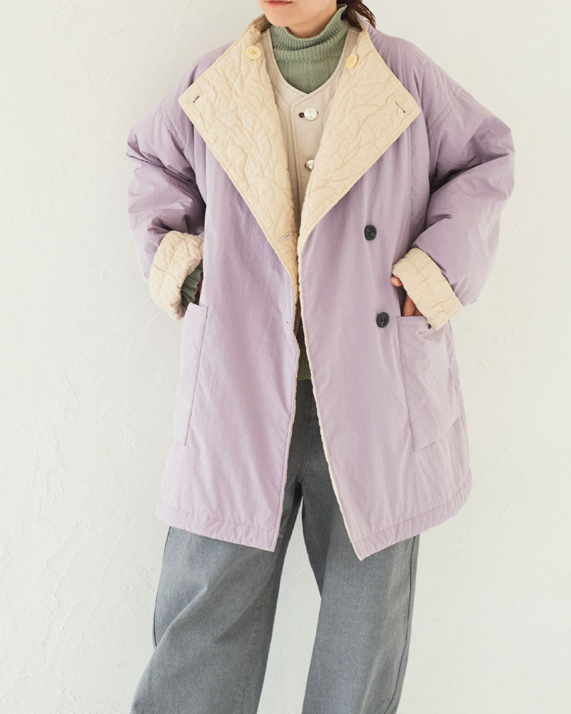 Geometric Leaves Quilted RV Coat/ JöICEADDED /J253CO01サイズ2