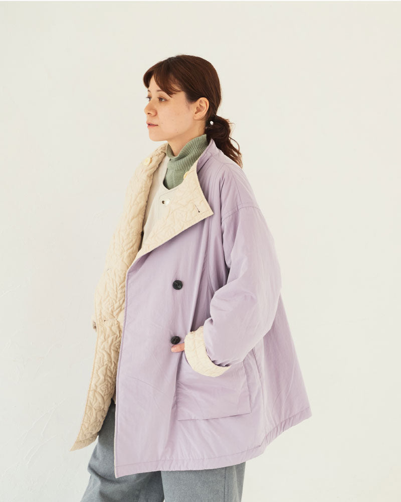 Geometric Leaves Quilted RV Coat/ JöICEADDED /J253CO01サイズ2