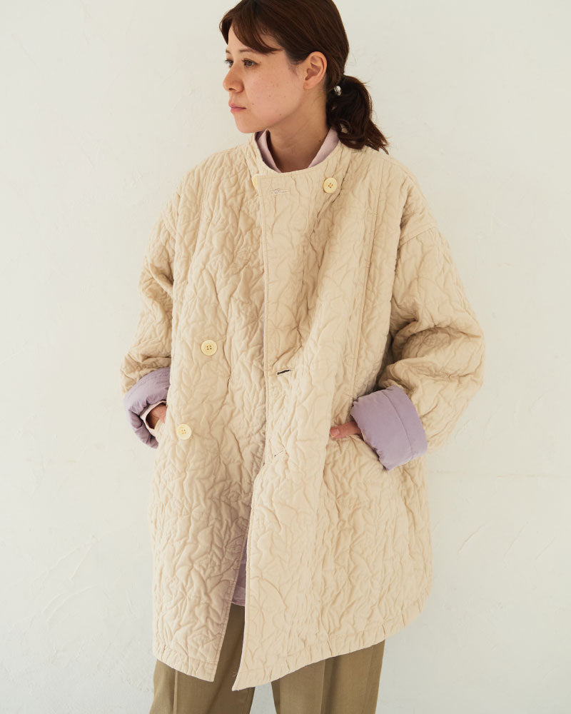 Geometric Leaves Quilted RV Coat/ JöICEADDED /J253CO01サイズ2