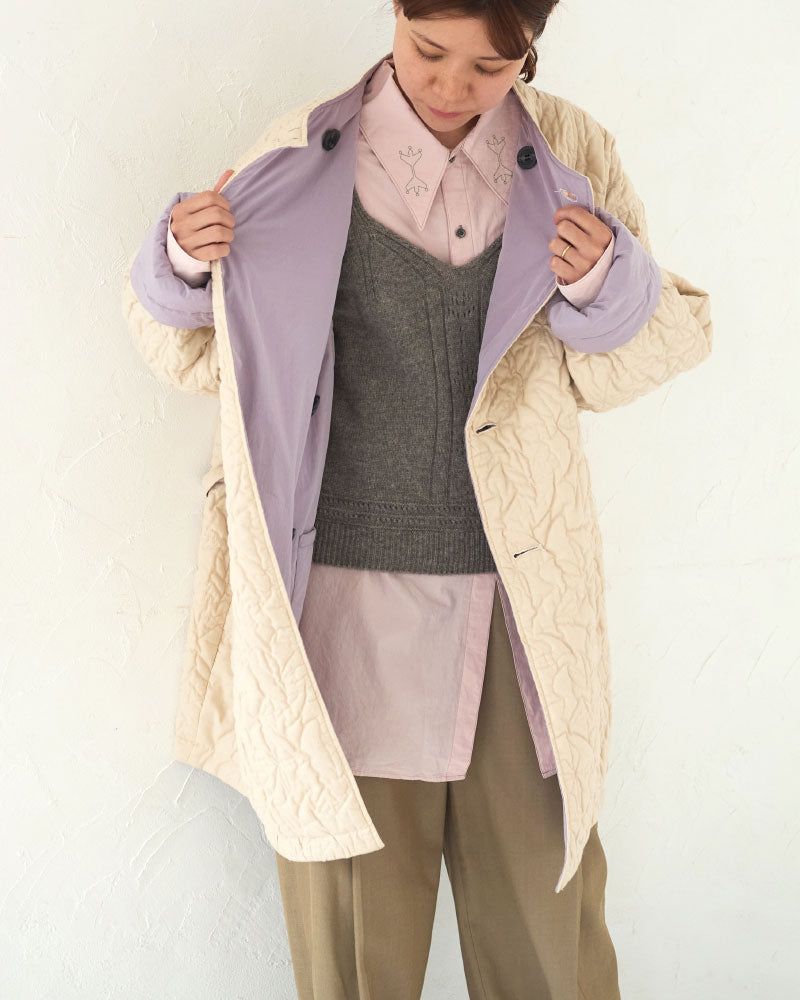 Geometric Leaves Quilted RV Coat/ JöICEADDED /J253CO01サイズ2