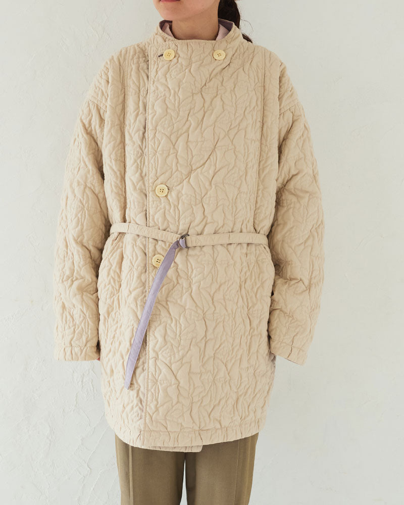 Geometric Leaves Quilted RV Coat/ JöICEADDED /J253CO01サイズ2