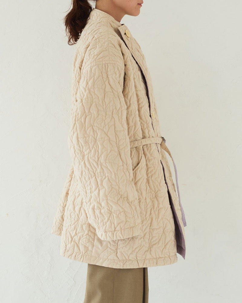 Geometric Leaves Quilted RV Coat/ JöICEADDED /J253CO01サイズ2