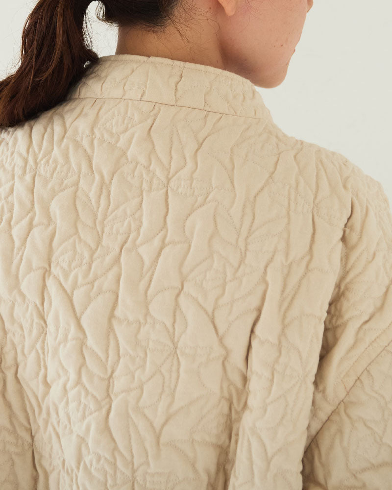 Geometric Leaves Quilted RV Coat/ JöICEADDED /J253CO01サイズ2