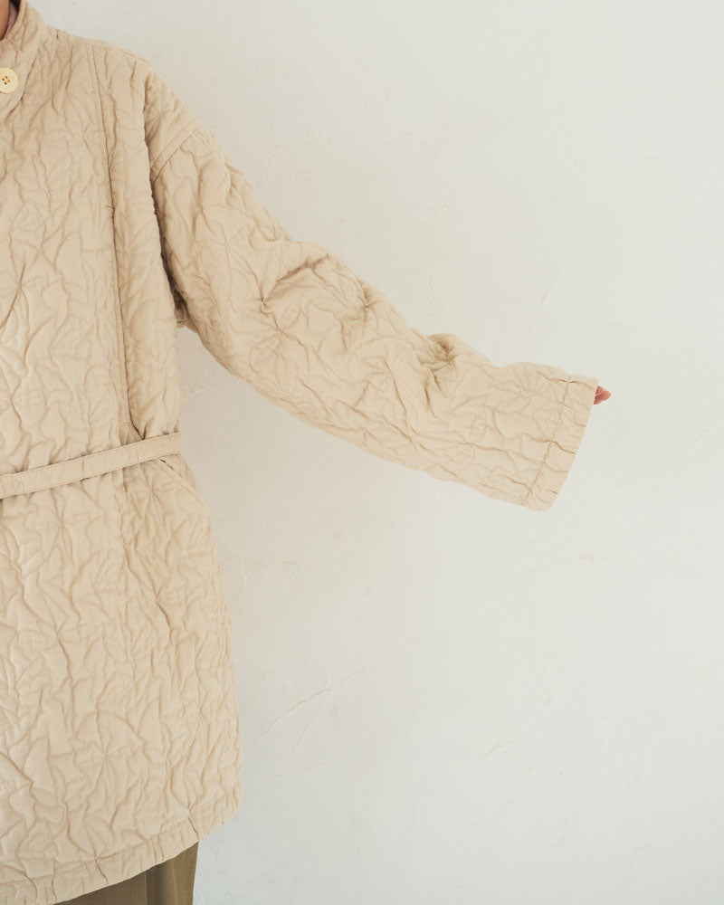 Geometric Leaves Quilted RV Coat/ JöICEADDED /J253CO01サイズ2
