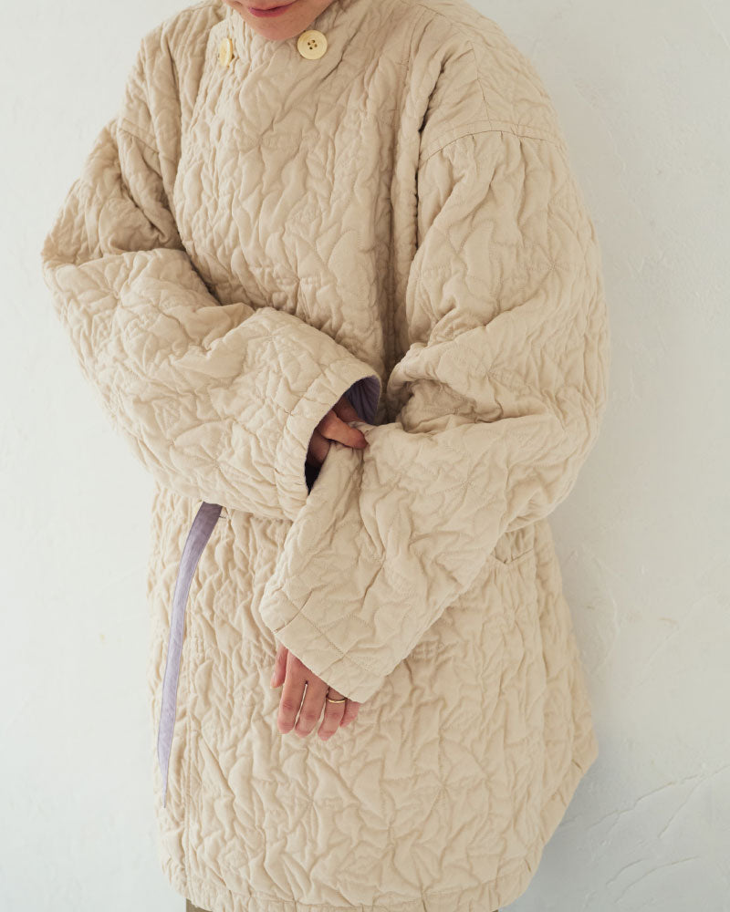 Geometric Leaves Quilted RV Coat/ JöICEADDED /J253CO01サイズ2