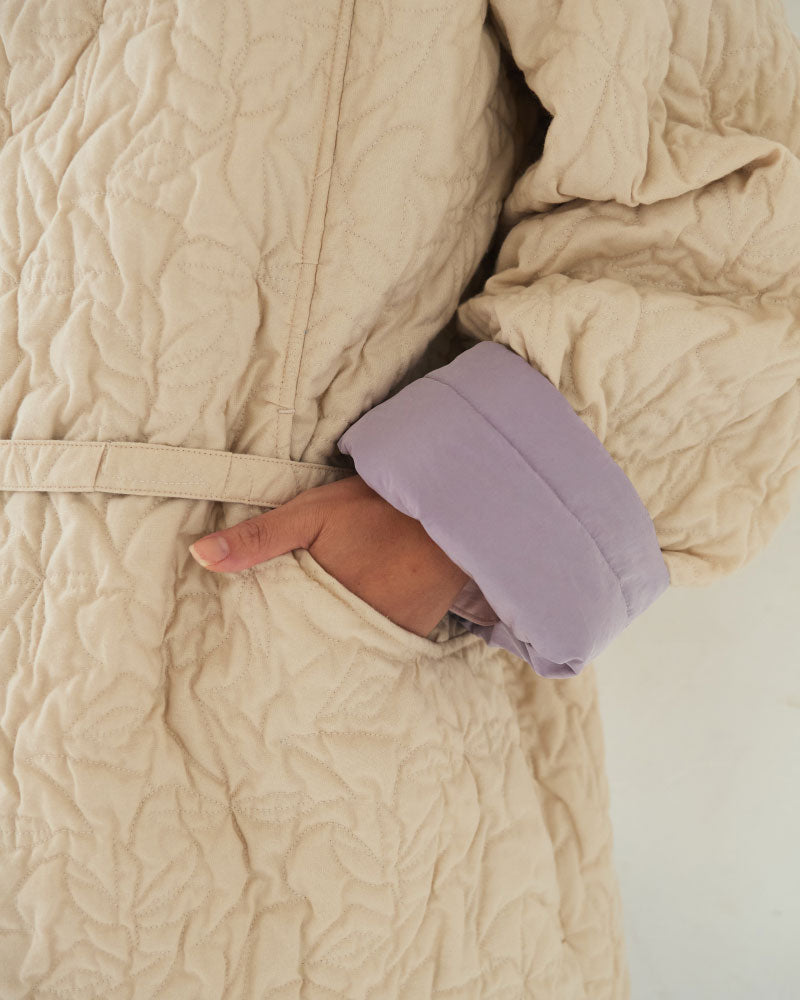 Geometric Leaves Quilted RV Coat/ JöICEADDED /J253CO01サイズ2