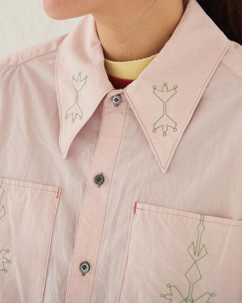(sold)Geometric EMbroided shirts/ JöICEADDED /J253SH02(サイズ2)