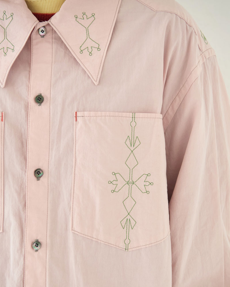 (sold)Geometric EMbroided shirts/ JöICEADDED /J253SH02(サイズ2)