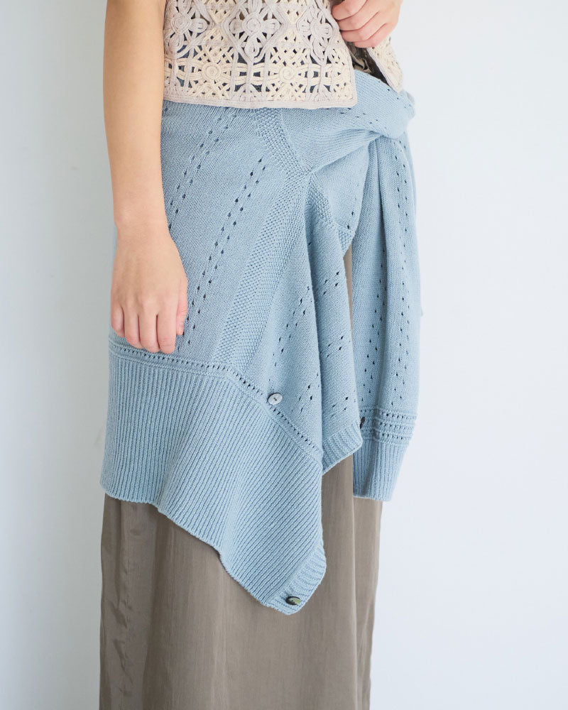 Geometric Eyelet Knit Cardigan/ JöICEADDED /J261KN01