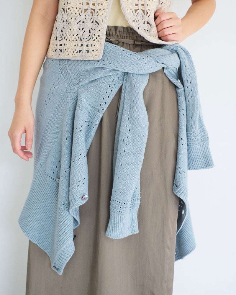 Geometric Eyelet Knit Cardigan/ JöICEADDED /J261KN01