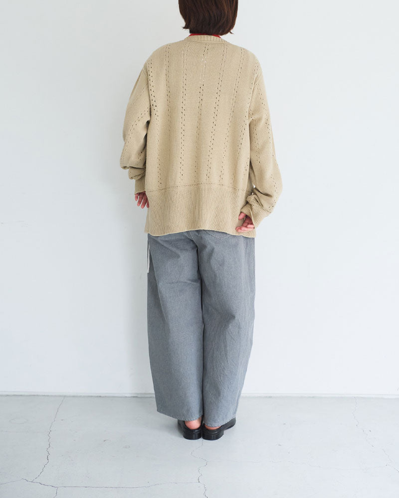 Geometric Eyelet Knit Cardigan/ JöICEADDED /J261KN01