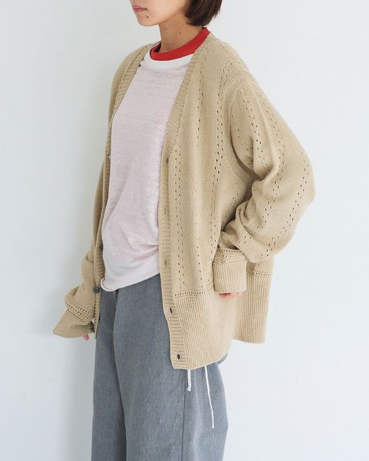 Geometric Eyelet Knit Cardigan/ JöICEADDED /J261KN01