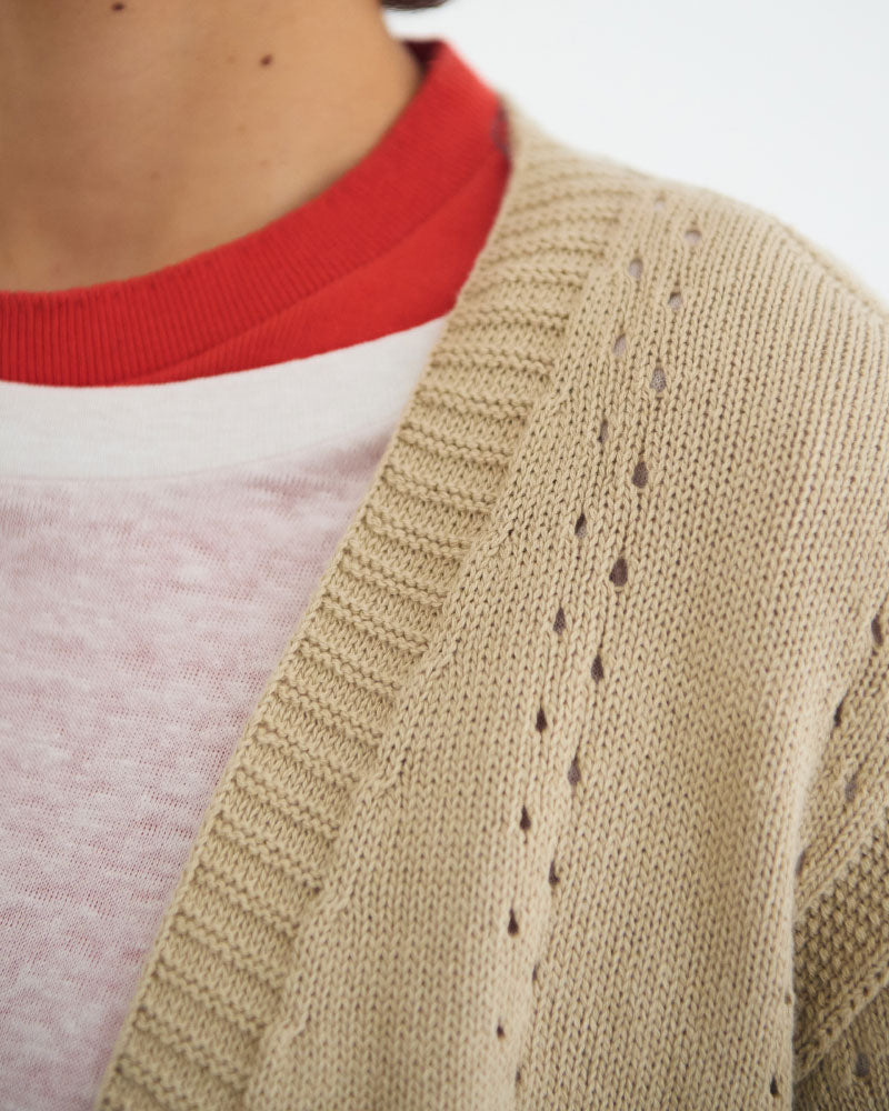 Geometric Eyelet Knit Cardigan/ JöICEADDED /J261KN01