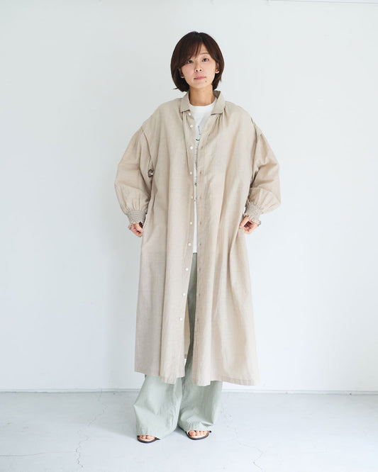 キュプラコットンリネンコンパクトカラーシャツワンピース/UNIVERSALTISSU/ US254OP023