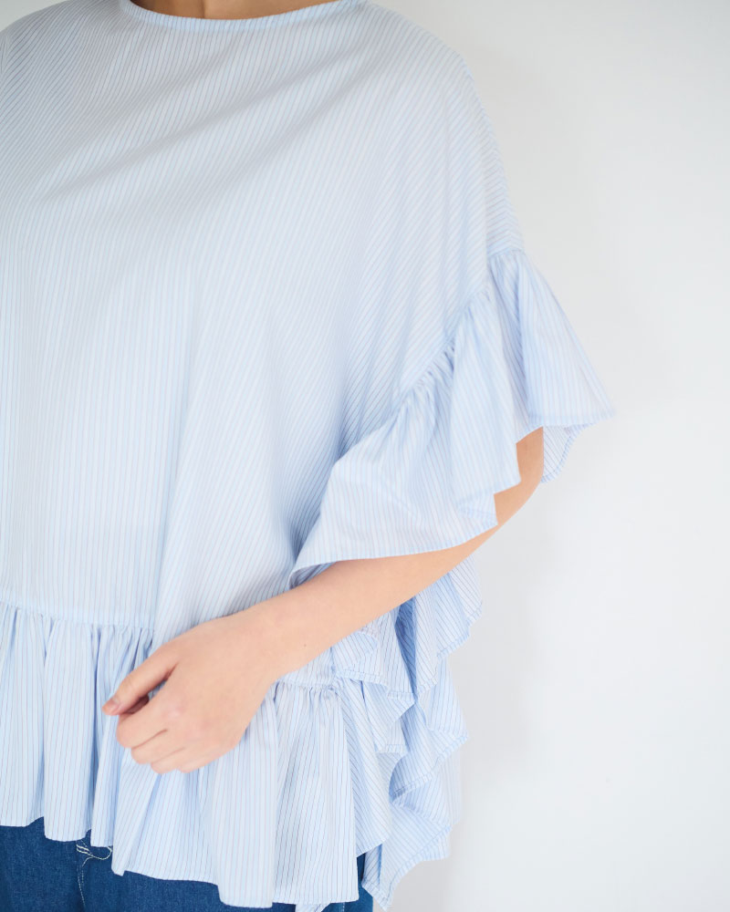 ナチュラルタ イプライター/ストライプ 2wayワイドフリルB L/UNIVERSALTISSU/UT261BL012