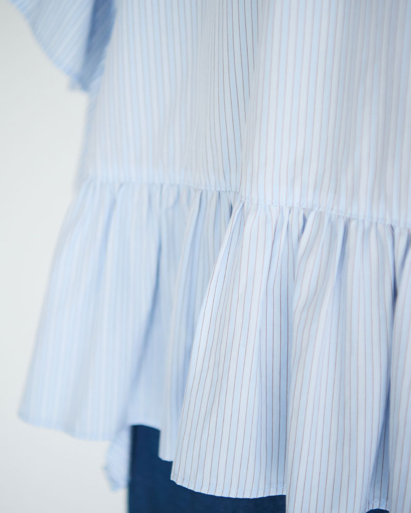 ナチュラルタ イプライター/ストライプ 2wayワイドフリルB L/UNIVERSALTISSU/UT261BL012