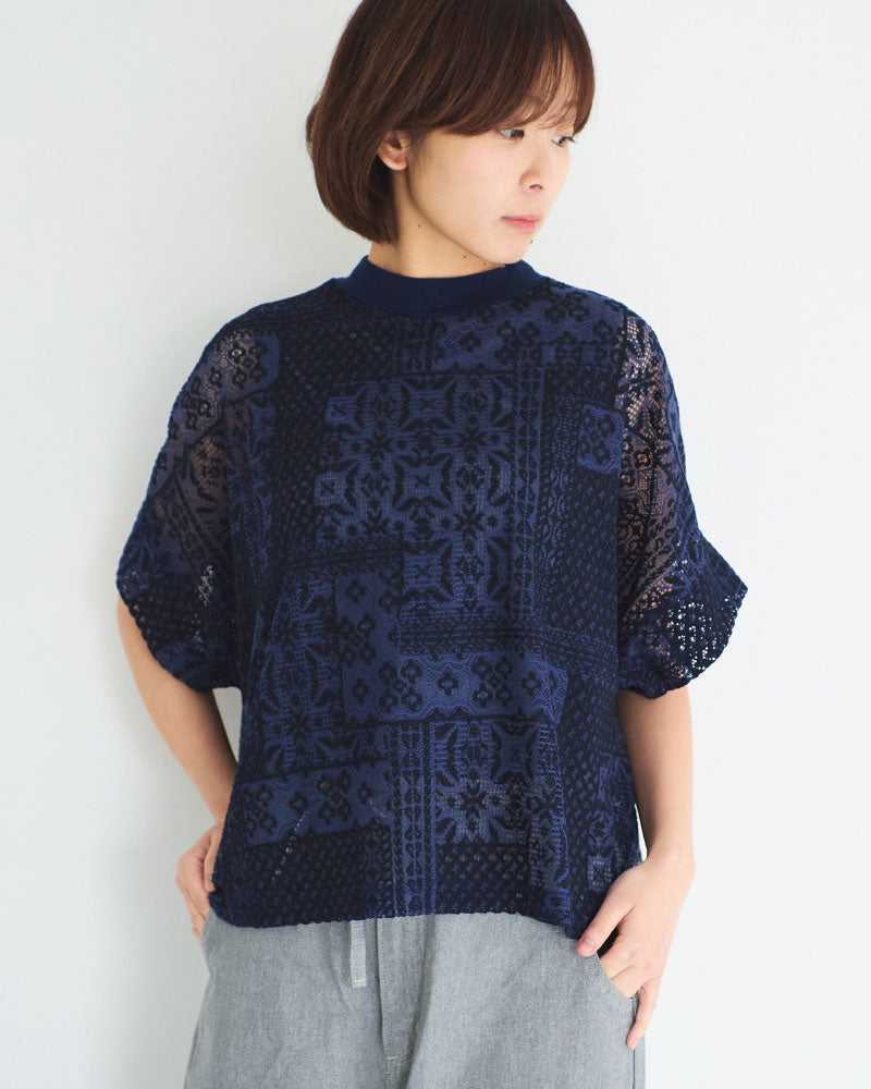 パッチワークレース　モックネックドルマンT/UNIVERSALTISSU/TS260CT088