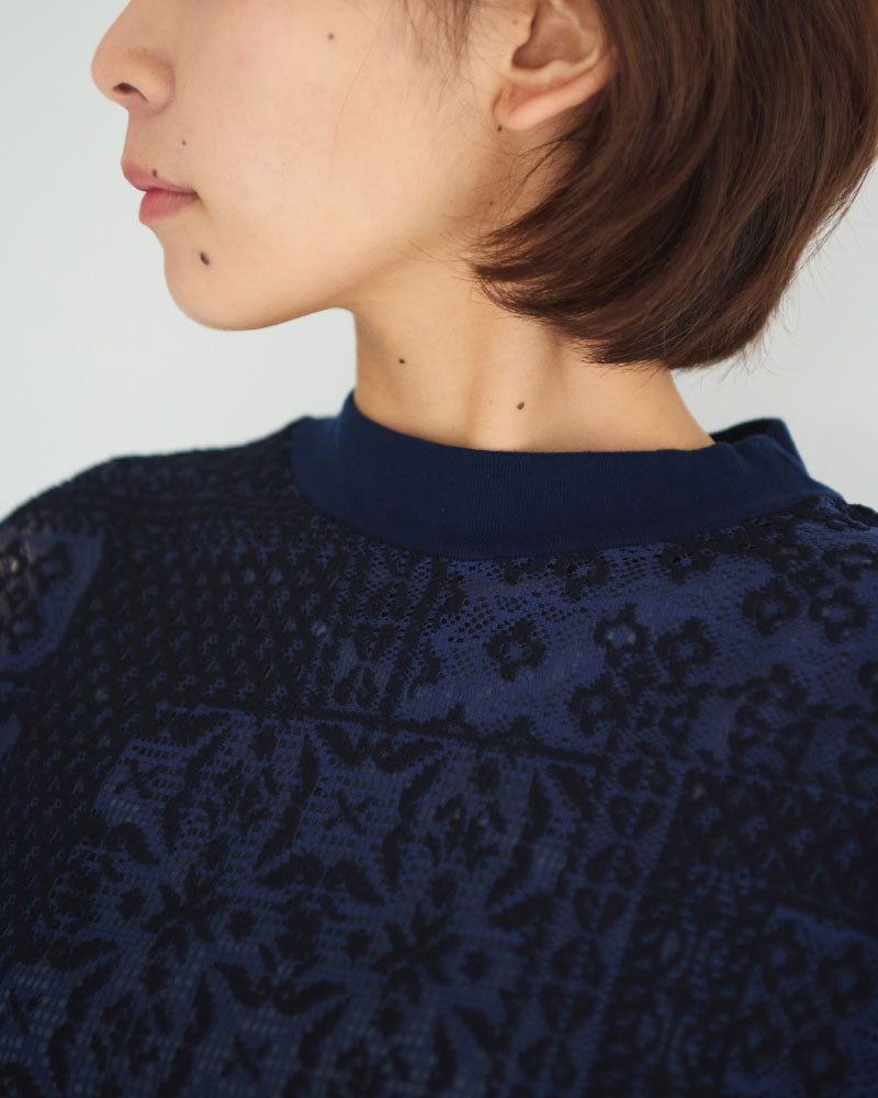 パッチワークレース　モックネックドルマンT/UNIVERSALTISSU/TS260CT088