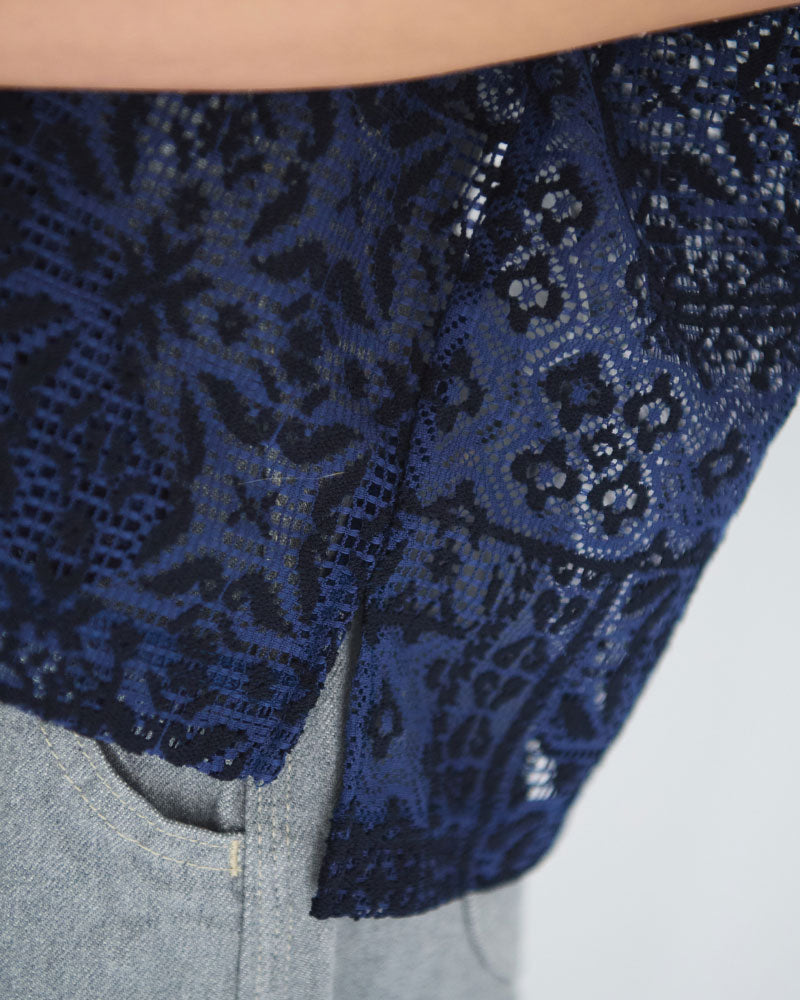 パッチワークレース　モックネックドルマンT/UNIVERSALTISSU/TS260CT088