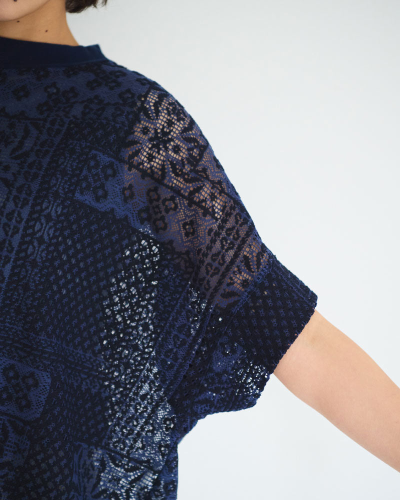 パッチワークレース　モックネックドルマンT/UNIVERSALTISSU/TS260CT088