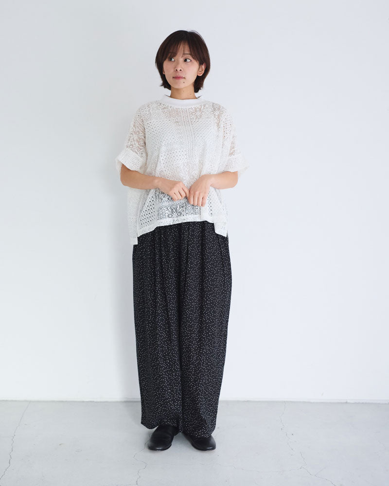 パッチワークレース　モックネックドルマンT/UNIVERSALTISSU/TS260CT088