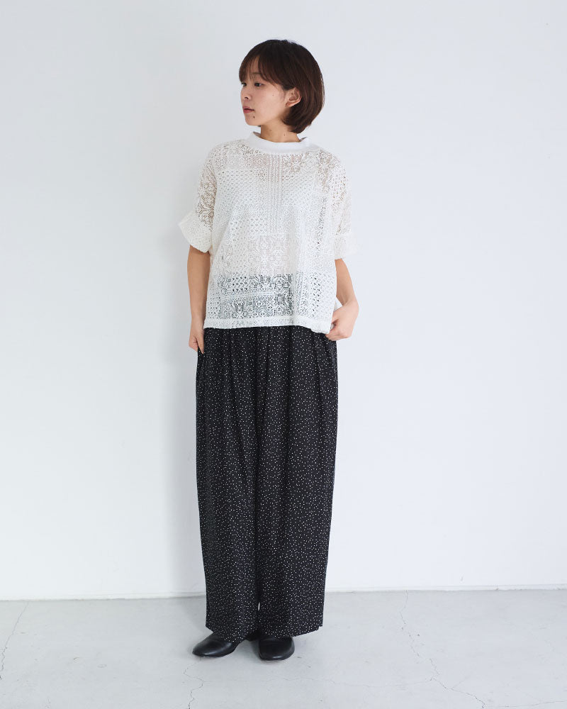 パッチワークレース　モックネックドルマンT/UNIVERSALTISSU/TS260CT088