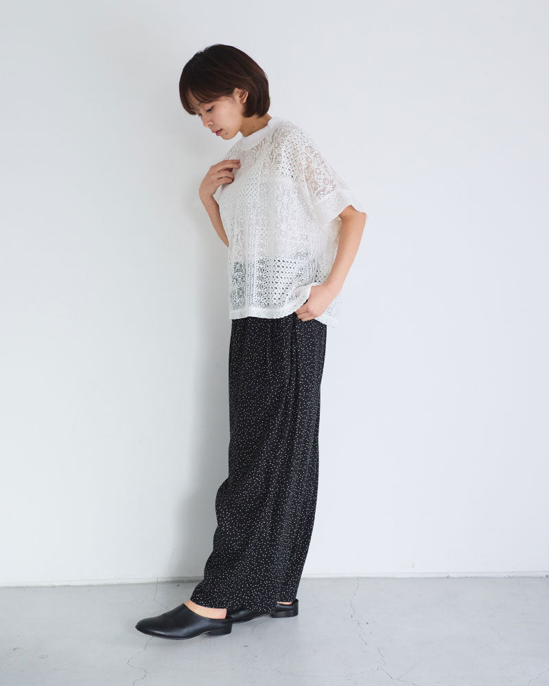 パッチワークレース　モックネックドルマンT/UNIVERSALTISSU/TS260CT088