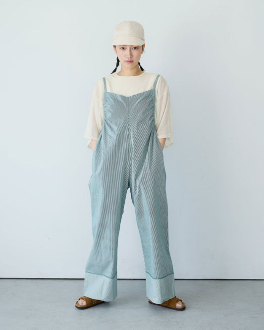 STRIPED GATHERED ALL-IN-ONE//MEYAME